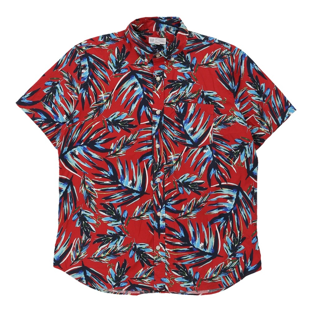 EUC Gap Men’s Standard Fit Stretch Hawaiian Button-Down Short Sleeve Shirt
